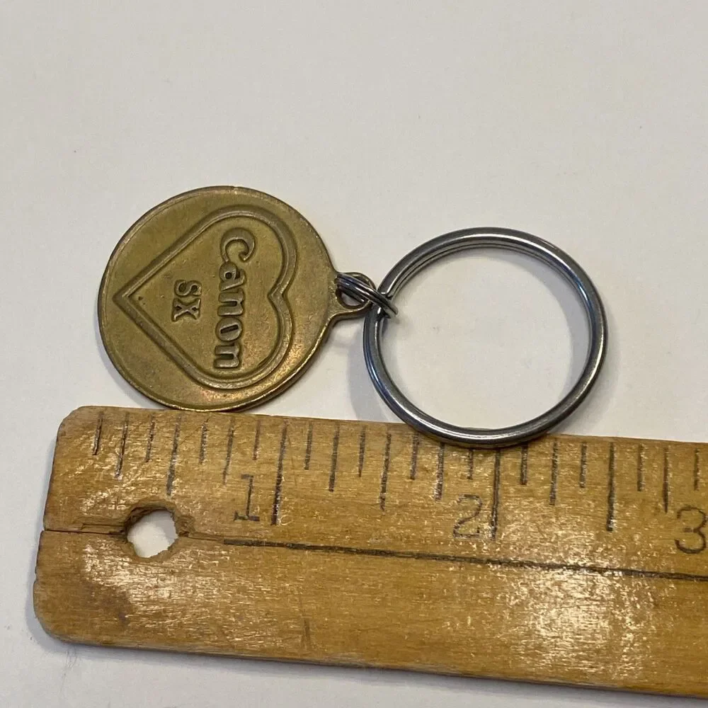 Canon Camera SX Brass Keychain RARE Fob Postage Guaranteed Round Vintage HTF